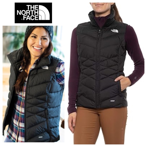 The North Face Alpz 550 Goose Down Vest Puffer Puffy Large Black Zip Up - Picture 1 of 6